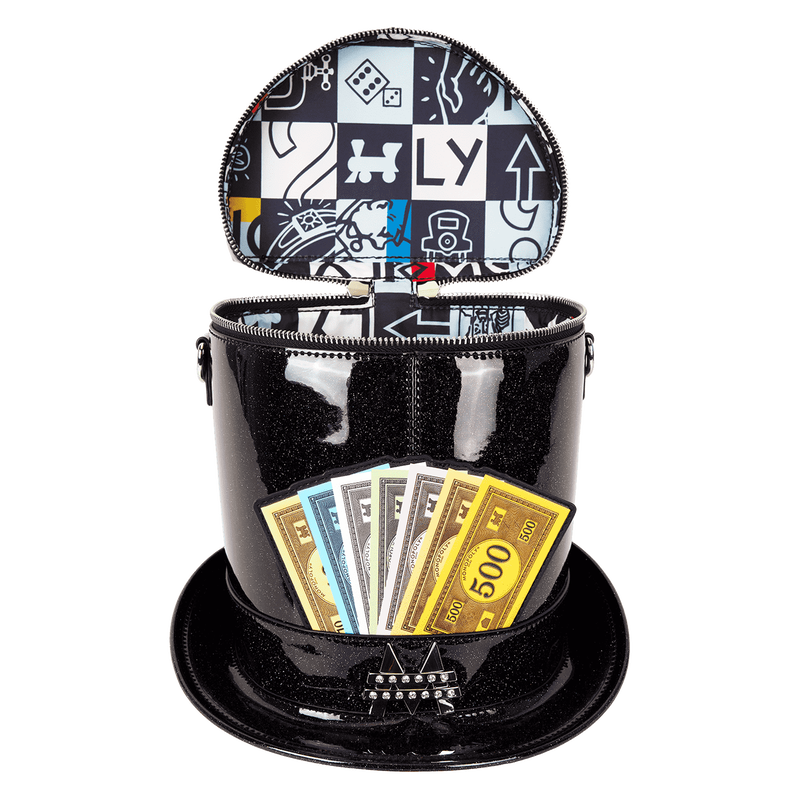 Monopoly 90th Anniversary Top Hat Glitter Figural Crossbody Bag